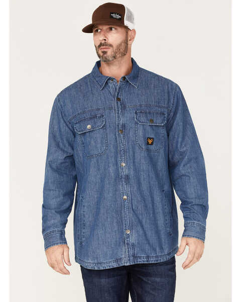 Hawx Men's Denim Shirt Jacket - Big & Tall, Indigo, hi-res