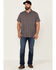Image #2 - North River Men's Seersucker Short Sleeve Button Down Western Shirt, Grey, hi-res