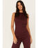 Flying Tomato Women's Wide Leg Tank Jumpsuit, Burgundy, hi-res