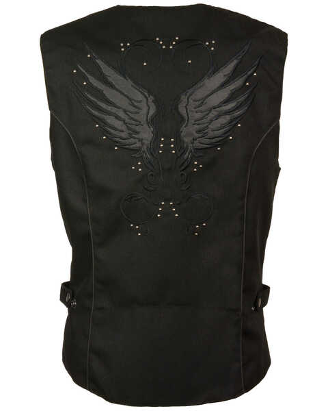 Image #3 - Milwaukee Leather Women's Stud & Wing Embroidered Vest - 4X , , hi-res