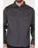 Image #4 - Brothers and Sons Men's Weathered Twill Solid Long Sleeve Button-Down Western Shirt, Charcoal, hi-res