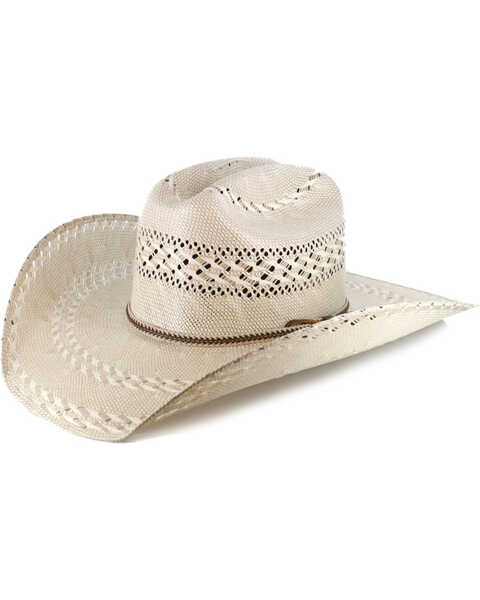Image #1 - Justin Men's Bent Rail Garret Two Tone Straw Cowboy Hat, , hi-res