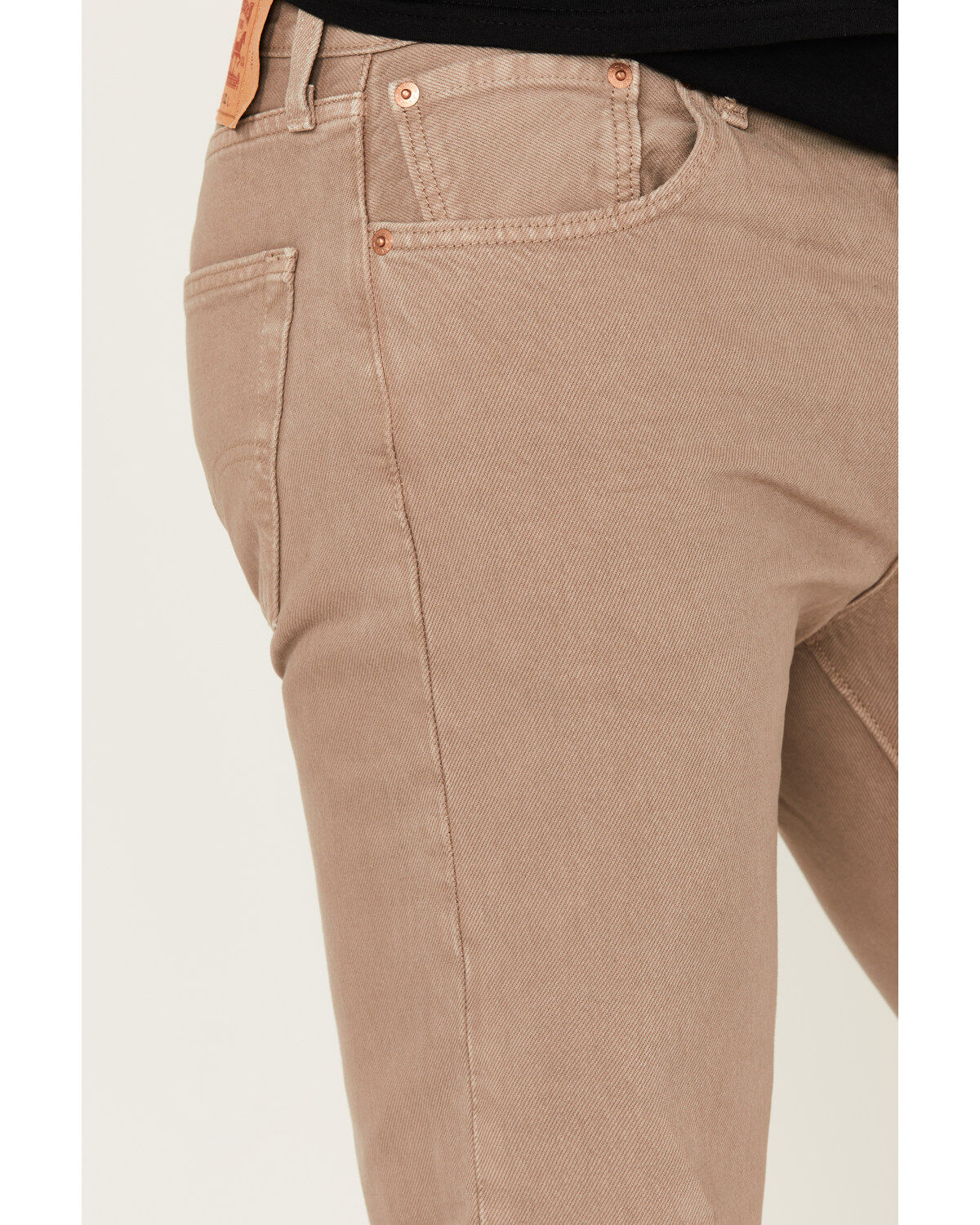 Image #2 - Levi's Men's 501 Original Fit Straight Leg Rigid Denim Jeans, Tan, hi-res