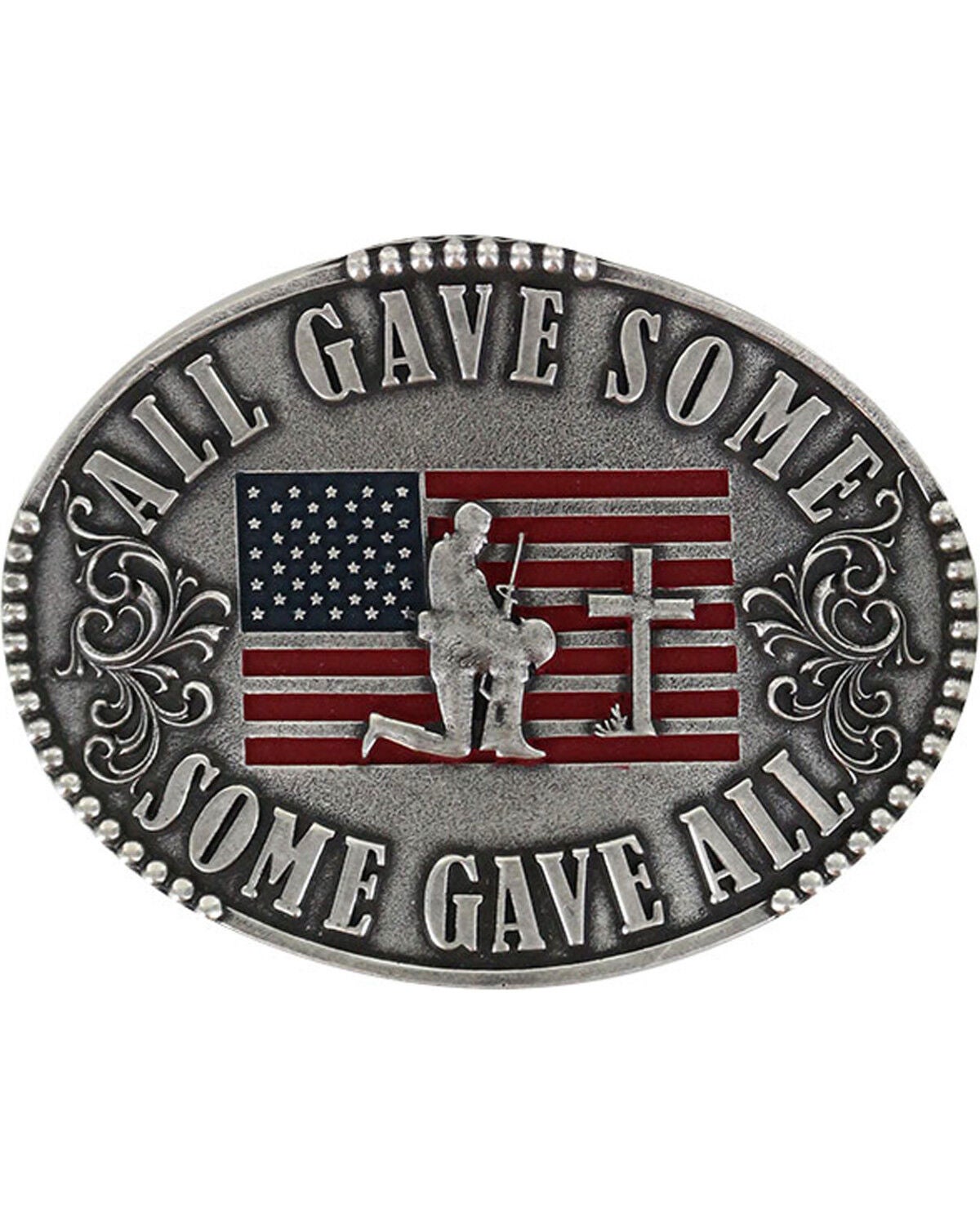 Cody James&reg; Men's Military Memorial Belt Buckle, Silver, hi-res