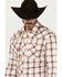 Image #2 - Wrangler Retro Men's Plaid Print Long Sleeve Snap Western Shirt, Orange, hi-res