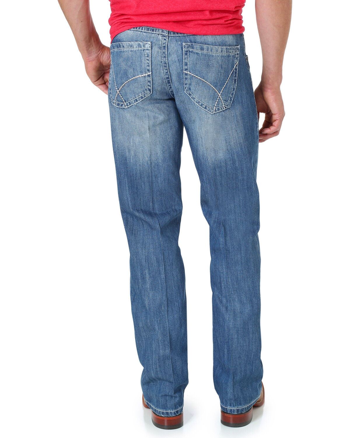 Image #1 - Wrangler 20X Men's No. 42 Vintage Slim Fit Bootcut Jeans, Dark Blue, hi-res