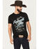 Image #1 - Panhandle Slim Men's Cowboy Short Sleeve Graphic T-Shirt, Black, hi-res