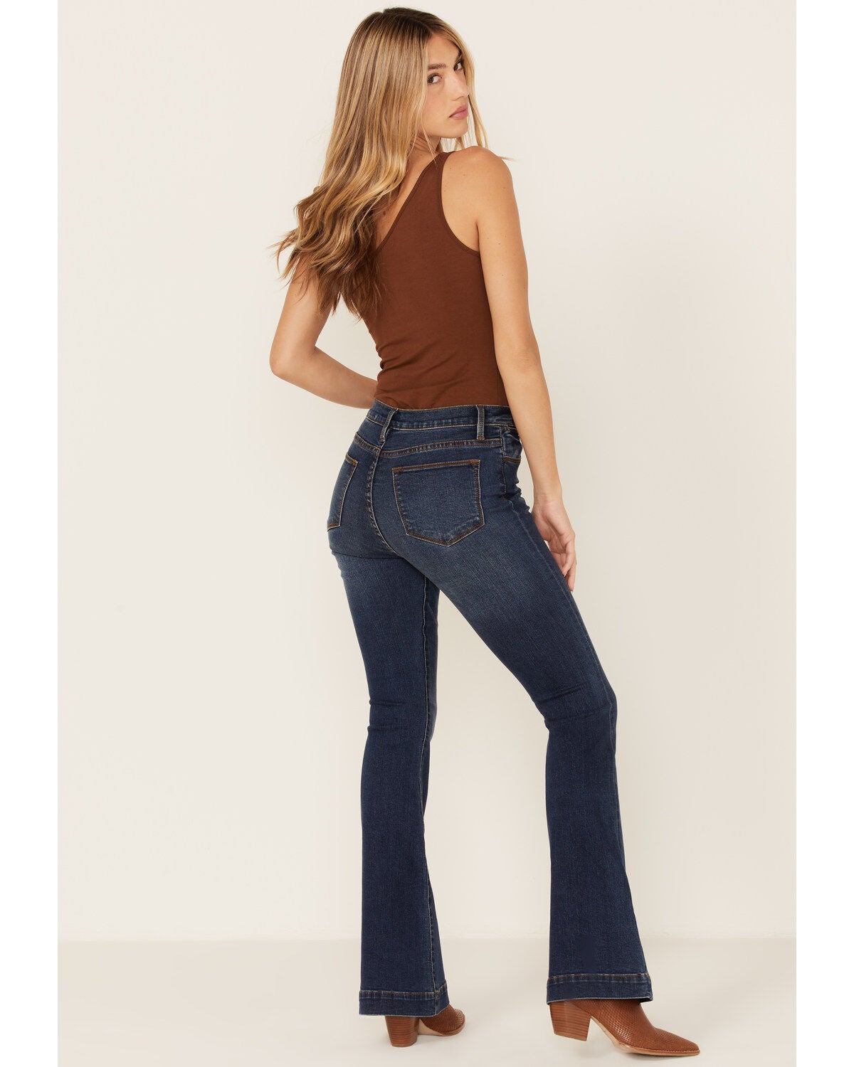 Stetson Women's High Rise Flare Jeans, Blue, hi-res