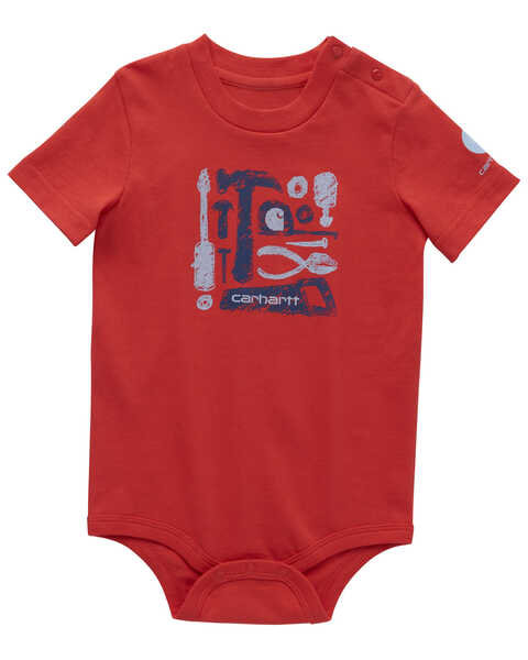 Carhartt Infant Boys' Tools Short Sleeve Graphic Print Onesie , Red, hi-res