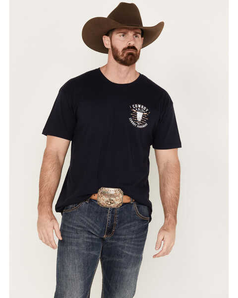 Cowboy Hardware Men's Cowboy To The Core Short Sleeve Graphic T-Shirt, Navy, hi-res