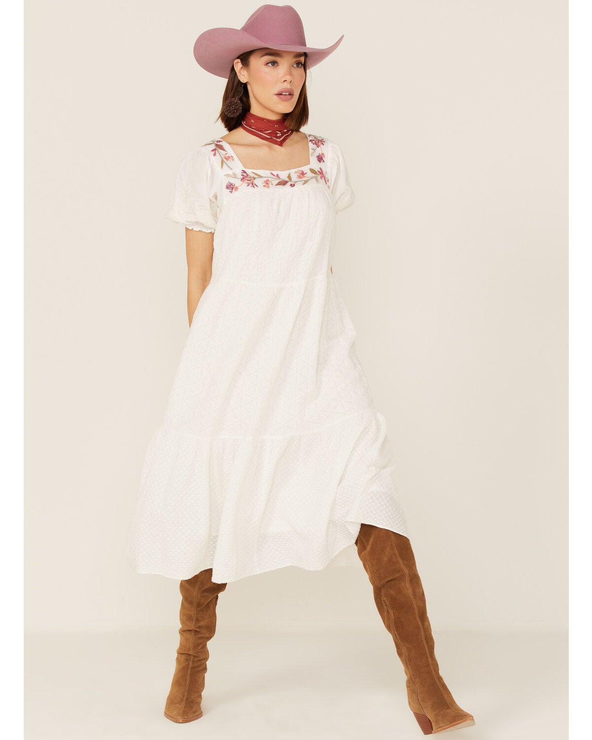 Johnny Was Women's Viviana Embroidered Midi Dress, White, hi-res