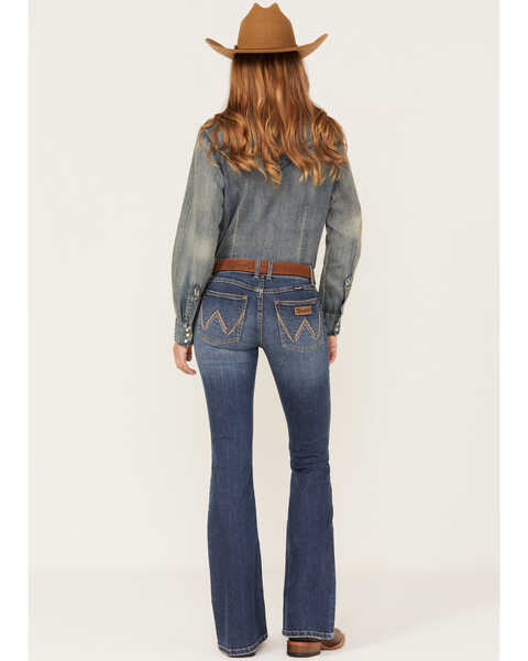 Image #1 - Wrangler Retro Women's Mae Flare Mid Rise Faith Denim Jeans, Blue, hi-res
