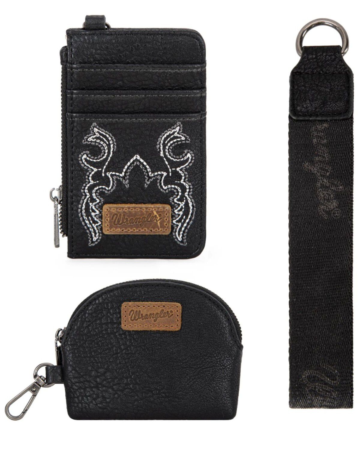 Image #2 - Wrangler Women's Jessie Tooled Wristlet Wallet, Black, hi-res