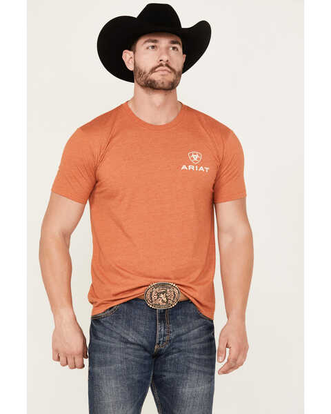Ariat Men's Rope Lockup Logo Short Sleeve Graphic T-Shirt, Orange, hi-res