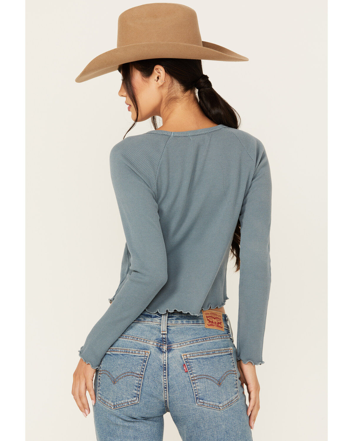 Image #4 - Originality Women's Whiskey Business Thermal Graphic Tee, Blue, hi-res