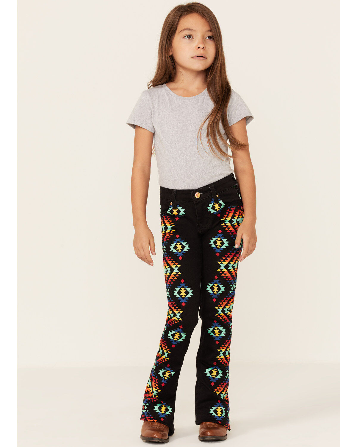 Image #1 - Ranch Dress'n Girls' High Rise Arizona Flare Jeans, Black, hi-res