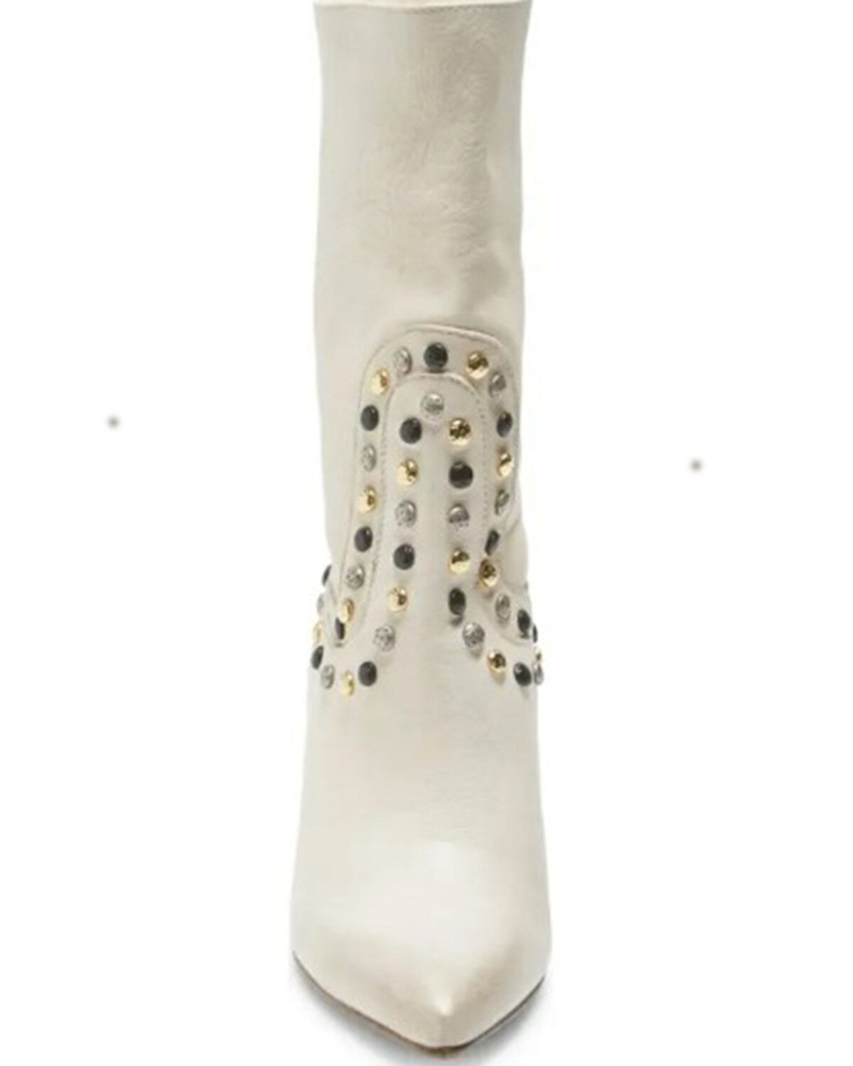 Image #3 - Free People Women's Dakota Heel Studded Western Boots - Round Toe, White, hi-res