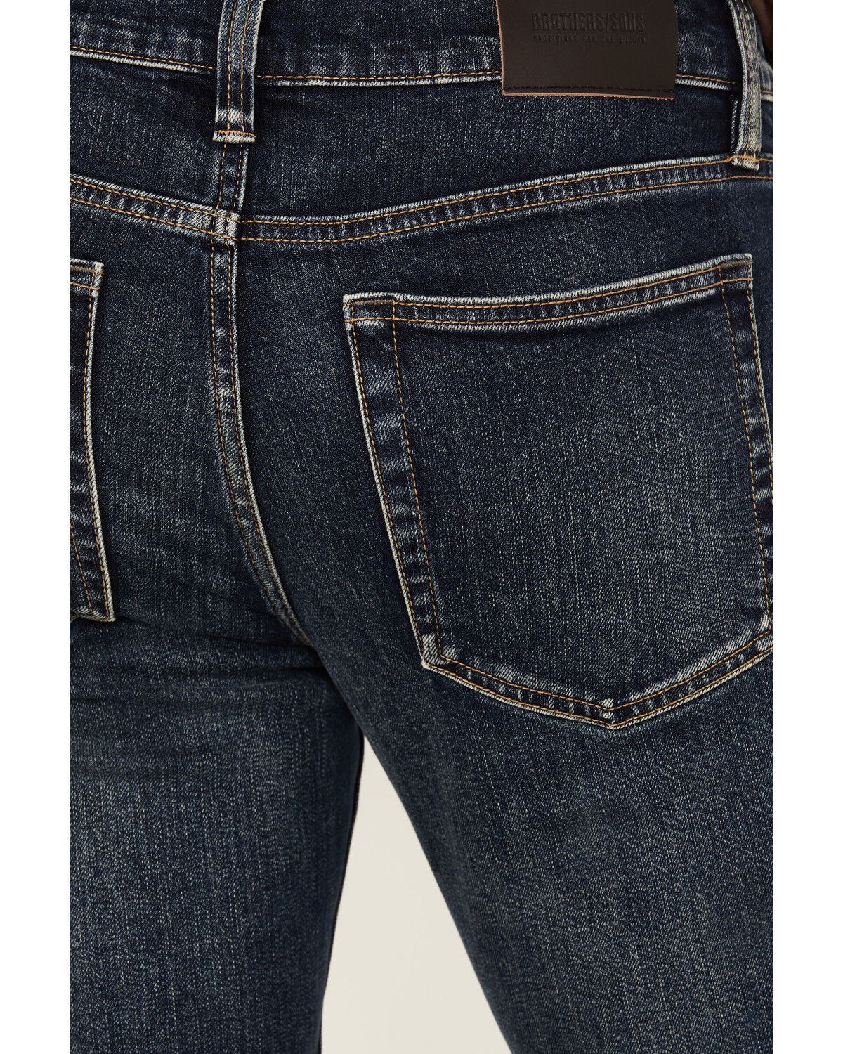 Image #4 - Brothers and Sons Men's Drifter Wash Tucker Slim Straight Stretch Denim Jeans, Dark Wash, hi-res