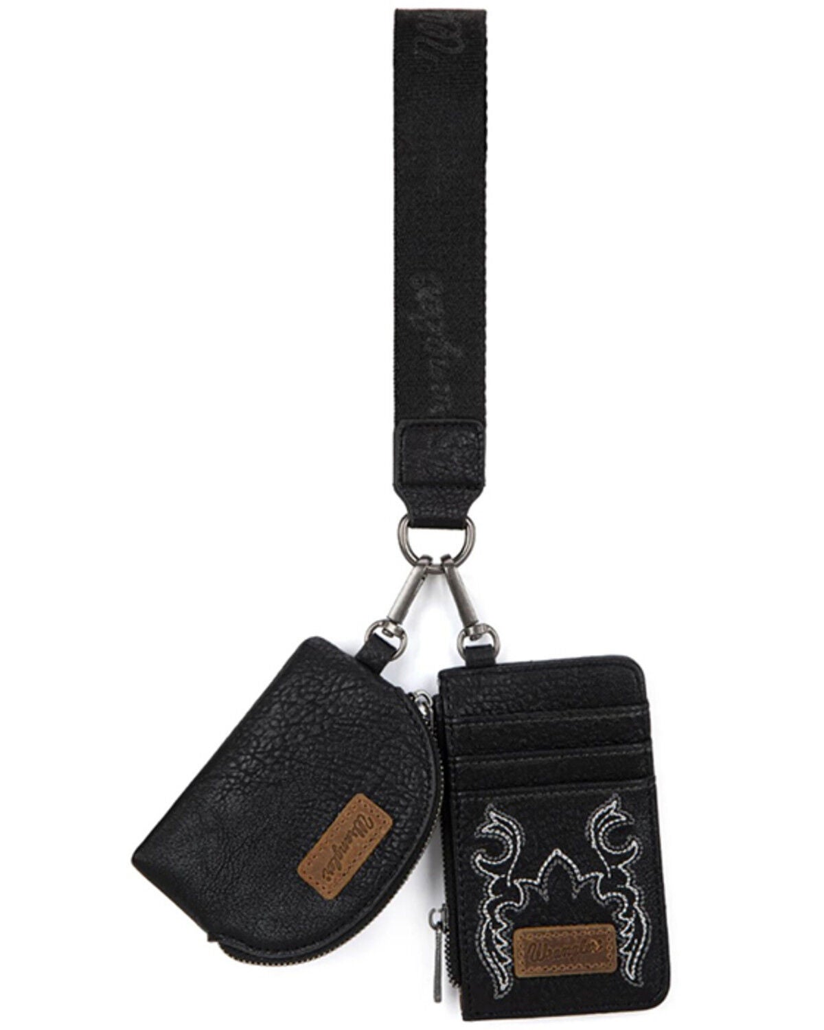 Wrangler Women's Jessie Tooled Wristlet Wallet, Black, hi-res