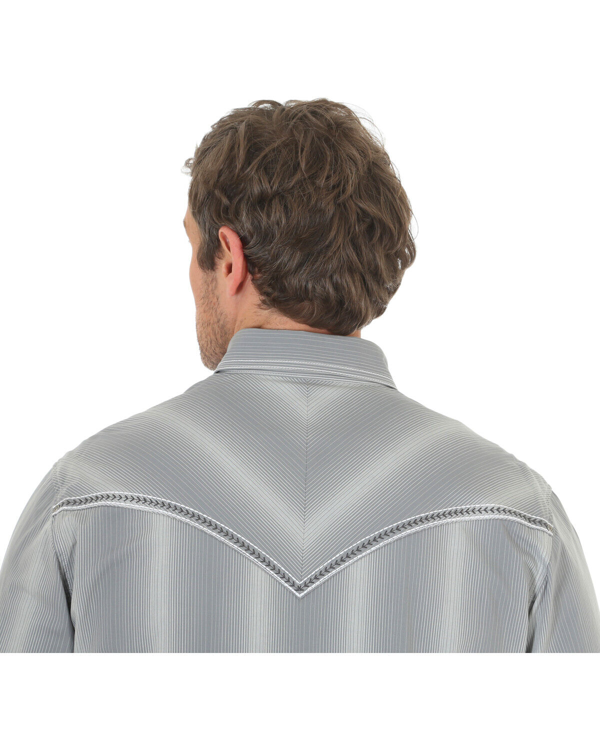 Image #2 - Rock 47 by Wrangler Men's Vertical Stripe Long Sleeve Snap Shirt, , hi-res