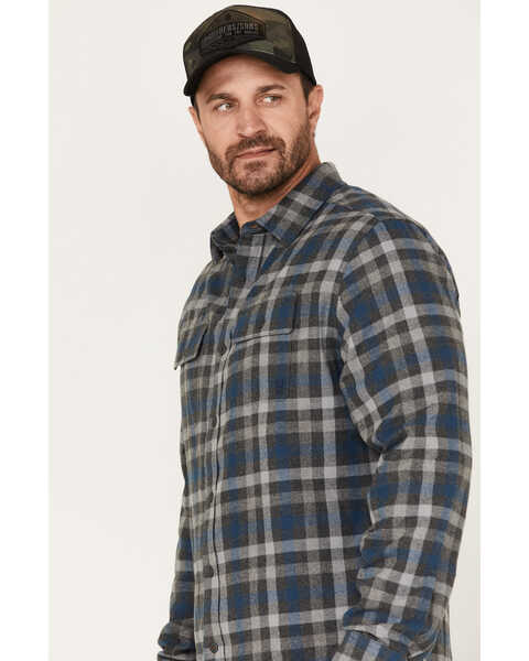 Image #2 - Brothers and Sons Men's Everyday Plaid Print Button Down Western Flannel Shirt , Blue, hi-res