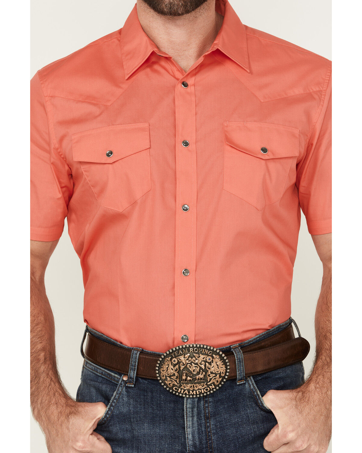 Product Name:  Gibson Trading Co Men's White Water Solid Short Sleeve Snap Stretch Western Shirt