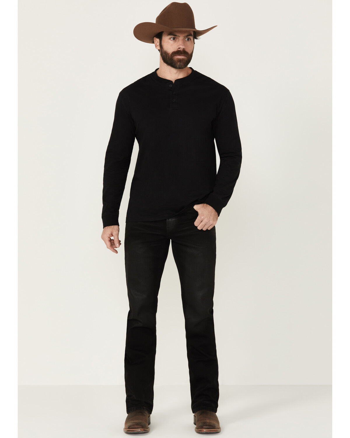 Image #1 - Moonshine Spirit Men's Venom Wash Decker Slim Straight Stretch Denim Jeans, Black, hi-res