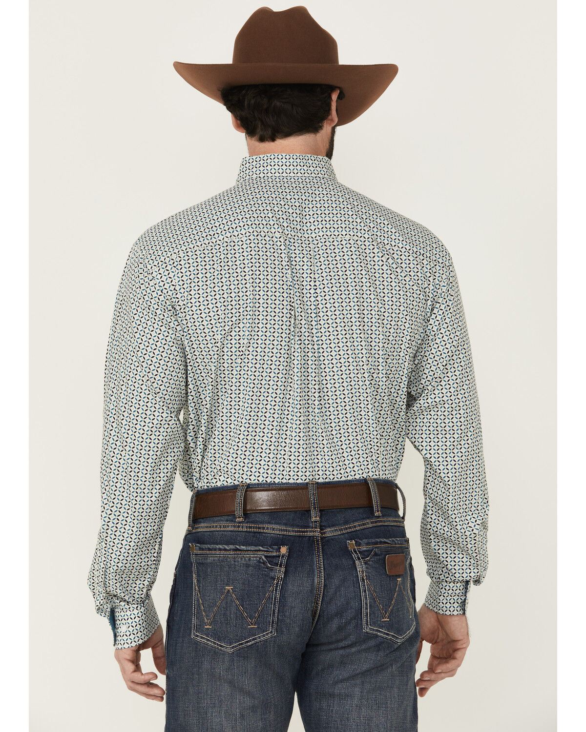 Image #4 - Cinch Men's Geo Print Long Sleeve Button-Down Western Shirt - Big, White, hi-res