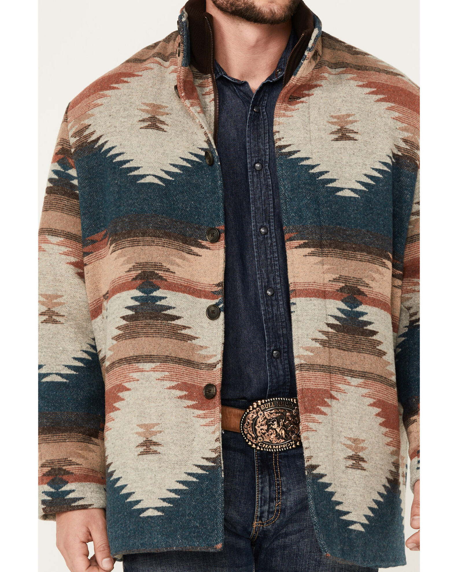 Product Name Cripple Creek Men's Southwestern Print Wool Jacket
