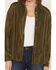 Image #3 - Rock & Roll Denim Women's Oversized Studded Velvet Concho Button Shirt, Olive, hi-res