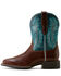 Image #2 - Ariat Women's Round Up Filly Performance Western Boots - Broad Square Toe, Blue, hi-res