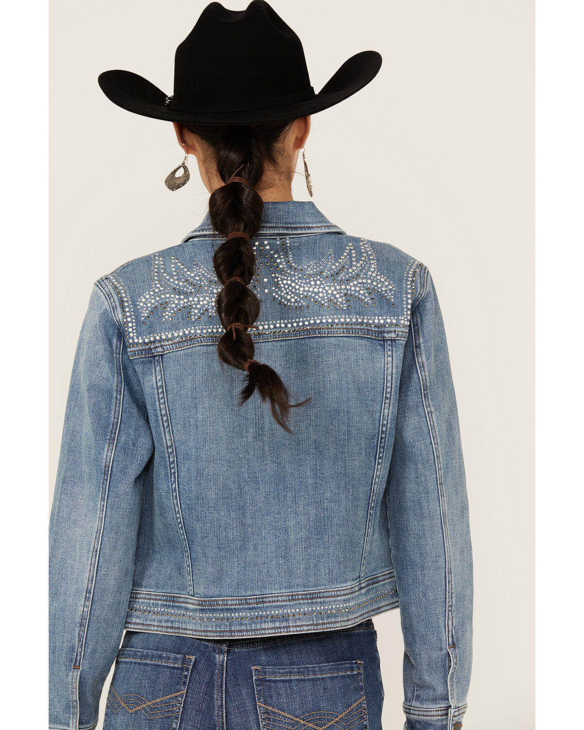 Image #4 - Idyllwind Women's Embellished Denim Trucker Jacket, Medium Wash, hi-res