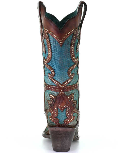 Image #4 - Corral Women's Turquoise Overlay Western Boots - Snip Toe, , hi-res