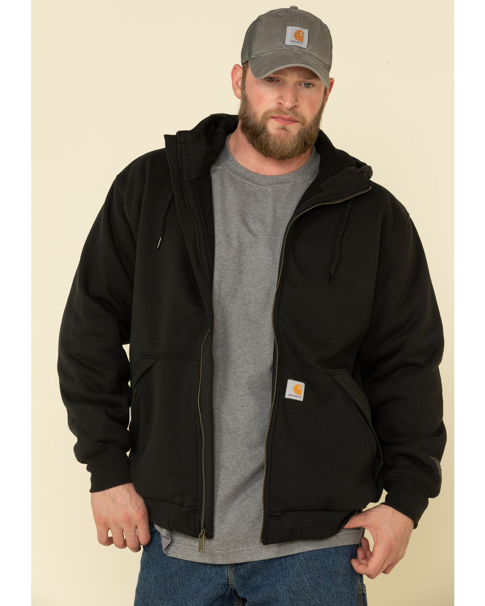 Carhartt Men's Rain Defender Thermal Lined Zip Hooded Work