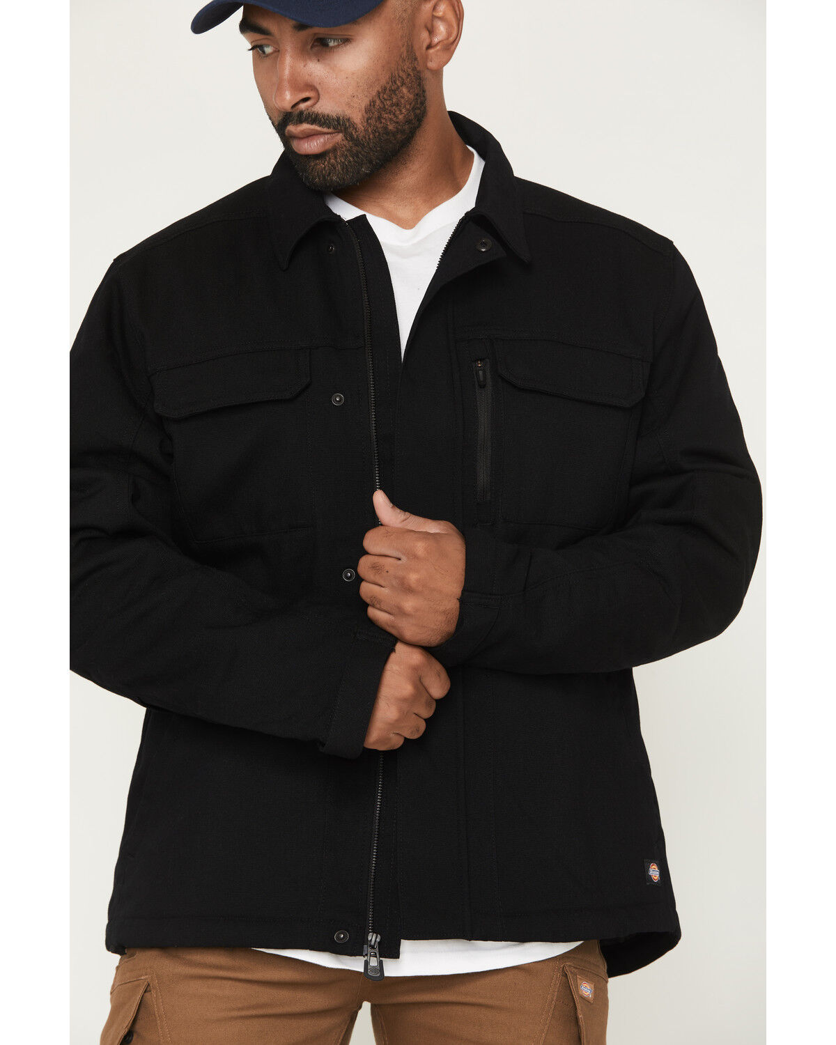 Image #3 - Dickies Men's Tradebuilt Snap Quilted Snap Work Jacket, Black, hi-res
