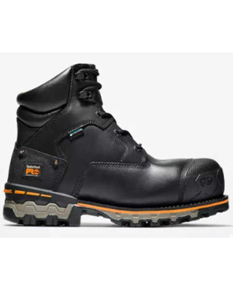 Image #2 - Timberland Men's Boondock 6" Lace-Up Waterproof Work Boots - Composite Toe, Black, hi-res