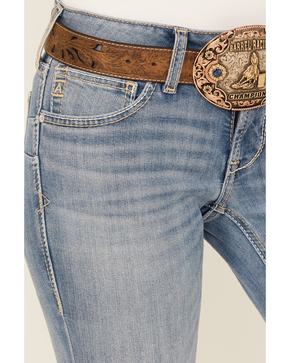 Ariat Women's Mallory Medium Wash Mid Rise Straight Stretch Denim Jeans