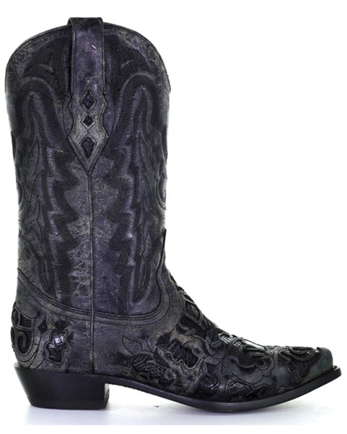 Image #2 - Corral Men's Exotic Alligator Western Boots - Snip Toe, Black, hi-res