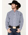 Image #1 - Ariat Men's WF Sidney Small Plaid Long Sleeve Western Shirt, White, hi-res