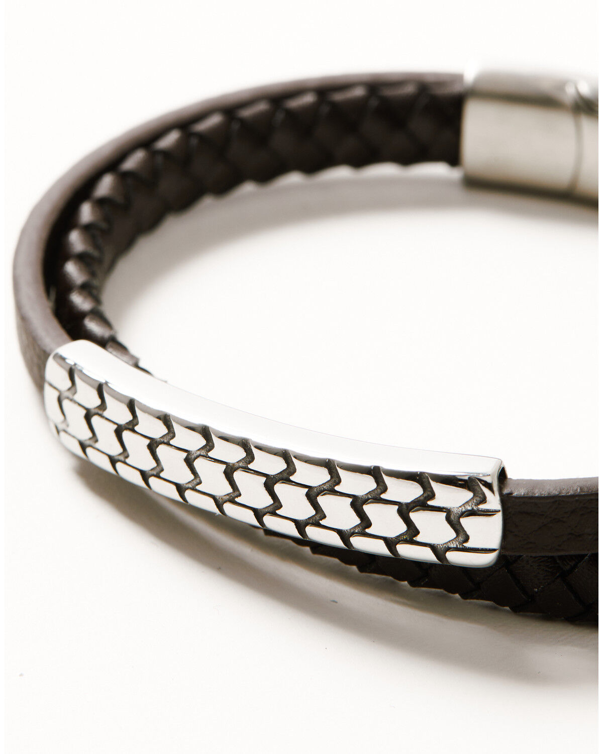 Image #2 - Cody James Men's Adjustable Leather Bracelet, Black, hi-res