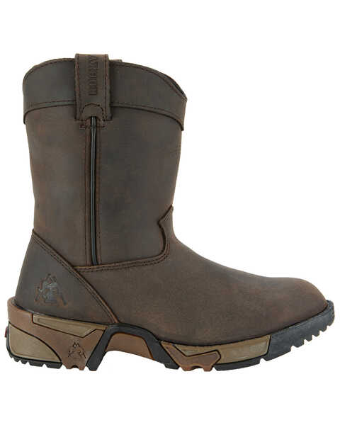 Image #2 - Rocky Boys' Southwest Pull On Boots - Round Toe, Brown, hi-res
