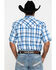 Image #2 - Resistol Men's Blue Vallecito Large Plaid Short Sleeve Western Shirt , Blue, hi-res
