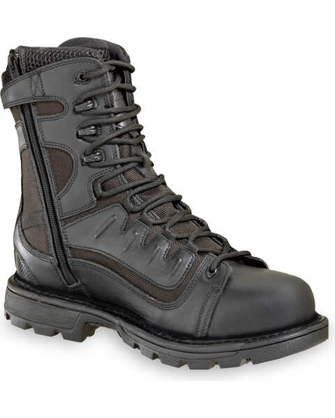 Image #1 - Thorogood Men's 8" GEN-flex2 VGS Tactical Waterproof Side Zip Work Boots - Soft Toe, Black, hi-res