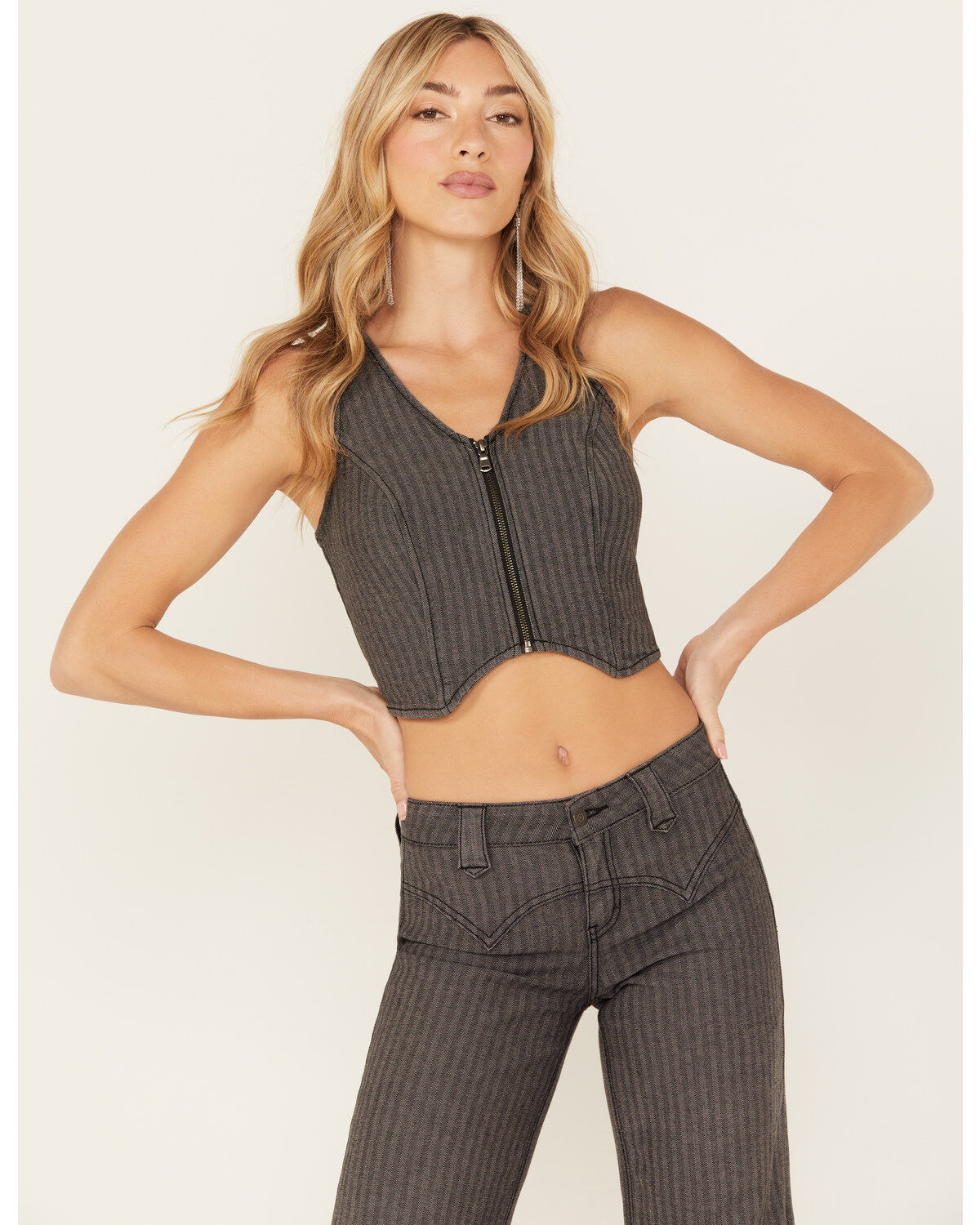Image #1 - Idyllwind Women's Annex Herringbone Vest, Black, hi-res
