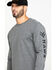 Hawx Men's Logo Long Sleeve Work T-Shirt , Heather Grey, hi-res