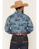 Image #4 - Cowboy Hardware Men's Western Scenery Print Long Sleeve Snap Stretch Western Shirt, Indigo, hi-res