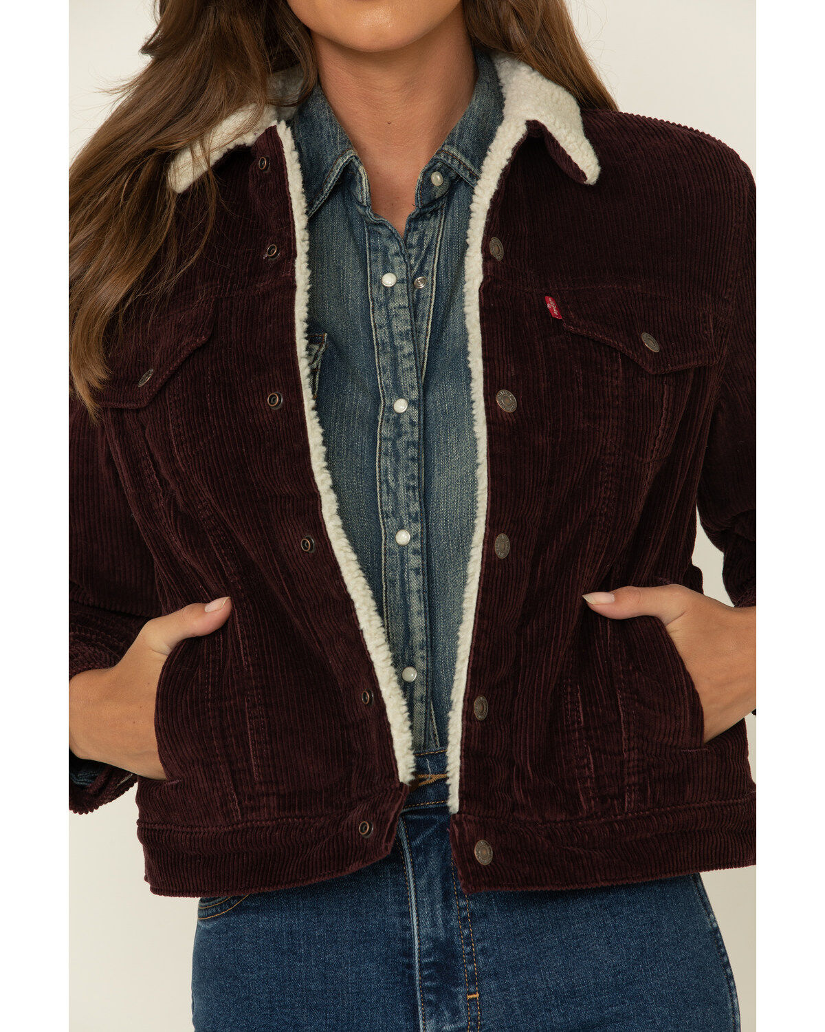 burgundy levi jacket