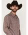 Image #2 - Gibson Trading Co Men's Night Circuit Geo Print Long Sleeve Button-Down Western Shirt, Purple, hi-res