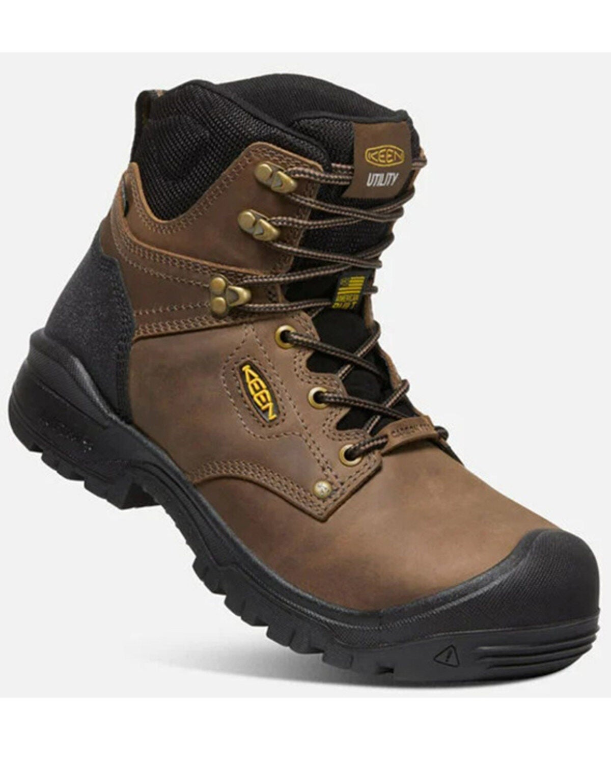 Keen Men's Independence 8" Work Boot - Round Toe, Brown, hi-res