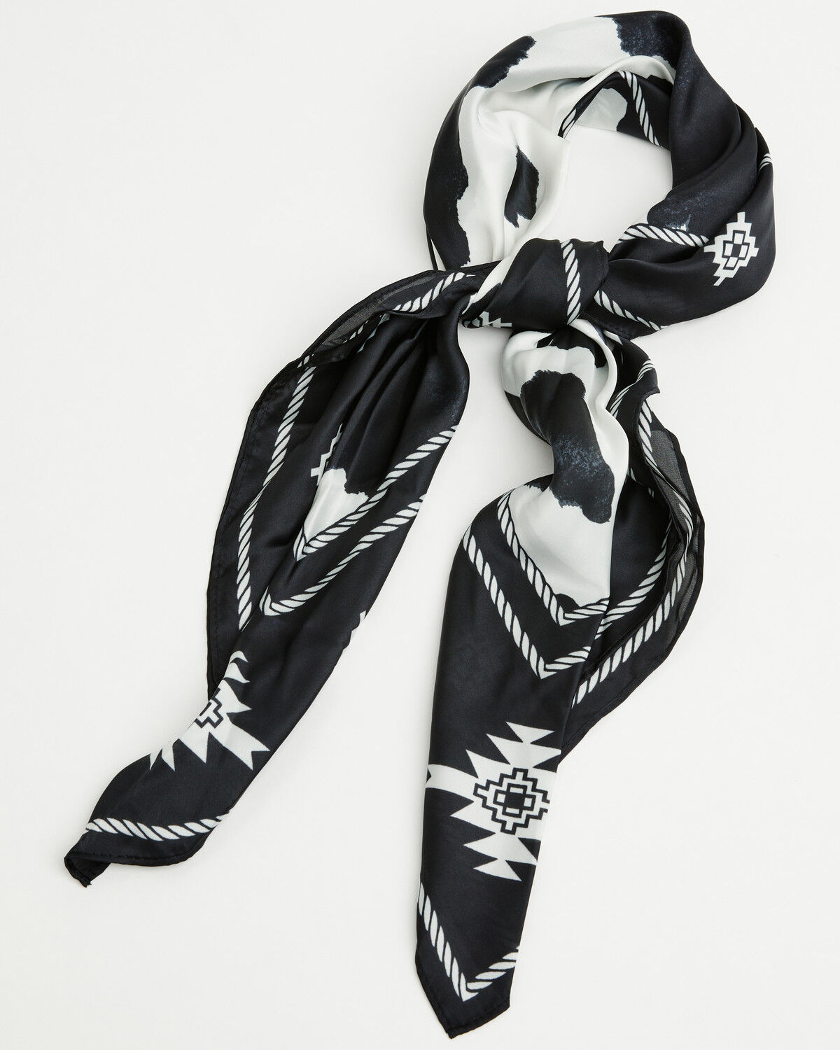 Image #2 - Idyllwind Women's Mona Cow Print Oversized Wild Rag, Black, hi-res